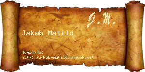 Jakab Matild névjegykártya